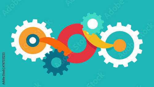An abstract image of gears and cogs twisting and morphing into an unrecognizable form representing the shift from traditional business