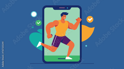 A smartphone with a breakthrough fitness app utilizing advanced technology to provide personalized workouts and nutrition plans transforming the
