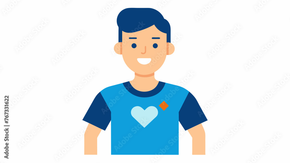 A picture of a customer proudly wearing a tshirt with their favorite brands logo displaying their loyalty and support for the brand. This image A picture of a customer proudly wearing a tshirt with their favorite brands logo displaying their loyalty and support for the brand. This image