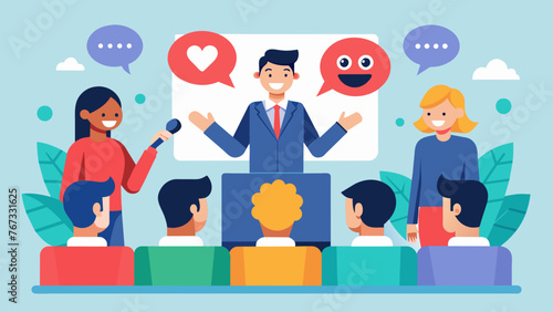 An advertising conference features a panel discussion on the best practices for utilizing emotional branding to drive consumer behavior and