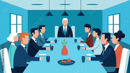 A private dining room provides the perfect backdrop for a highlevel business dinner as exeives delve into reports charts and presentations