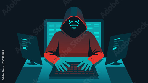 A tense photograph of a hackers hands illuminated by the glow of a computer screen meticulously entering lines of code to gain access to