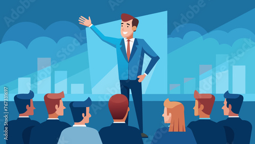 With confidence and charisma the business exeive captivates the room with a dynamic presentation leaving the audience inspired and informed.
