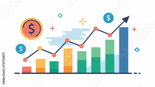 A line graph showcasing the tremendous rise in financial support for a business highlighting the impact of strategic partnerships and funding