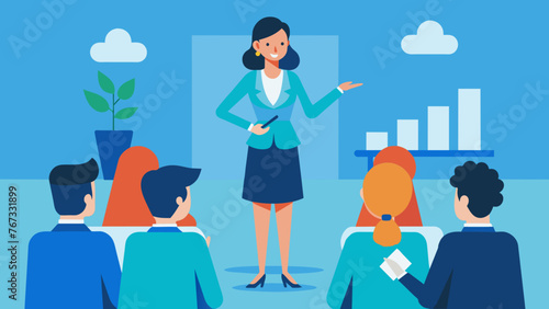 A welldressed woman presenting a pitch to a group of attentive investors using the latest virtual reality technology to showcase the potential