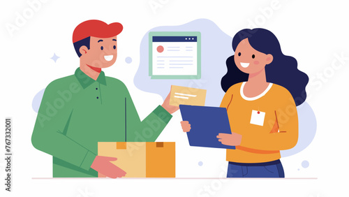 A photo of a customer receiving a customized package with their name and a personalized note from the business creating a sense of exclusivity