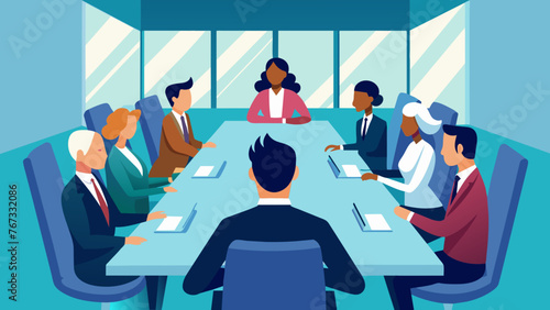 In a modern boardroom diversity is celebrated as exeives collaborate on strategies for implementing inclusive business ethics demonstrating