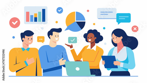 A team discusses their findings from social media analytics strategizing ways to optimize the customer journey and build a loyal following.