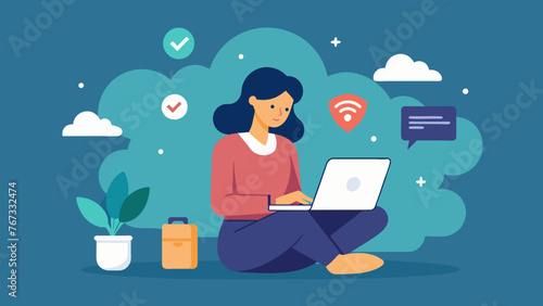 A woman working on the go with a laptop highlighting our companys mobilefriendly services and how we empower our customers to do business from