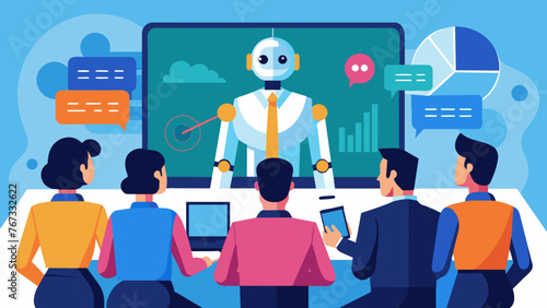 A companys board members observe a live demonstration of an artificial intelligencepowered training platform impressed by the AIs ability to