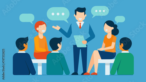 A manager leads a group discussion on the importance of ongoing training and development to promote job satisfaction a employees.