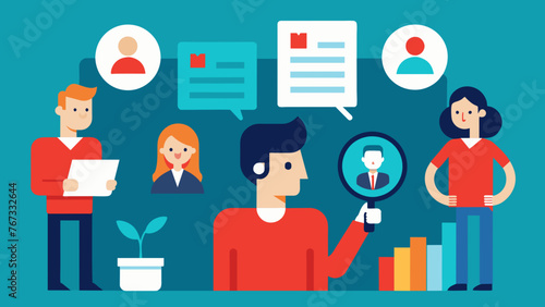 The Human Resources department conducts a series of surveys and indepth interviews meticulously collecting and analyzing data to determine the