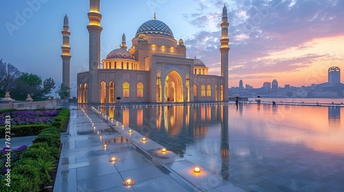 view of Heydar Mosque, Baku, Azerbaijan