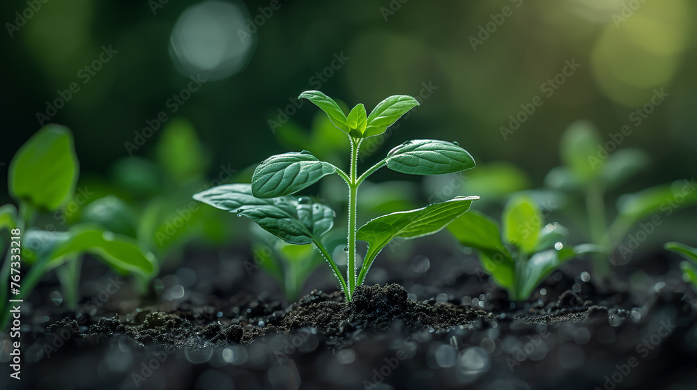 Young plant in soil Young plant in soil
