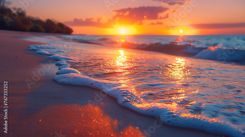 Sunset on beach © antkevyv