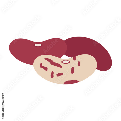 Red beans vector flat illustration. Egg, vector flat illustration. Healthy food and vitamins. 