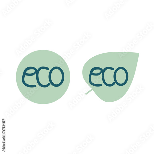 Eco sign, vector flat illustration. Healthy food and vitamins. 