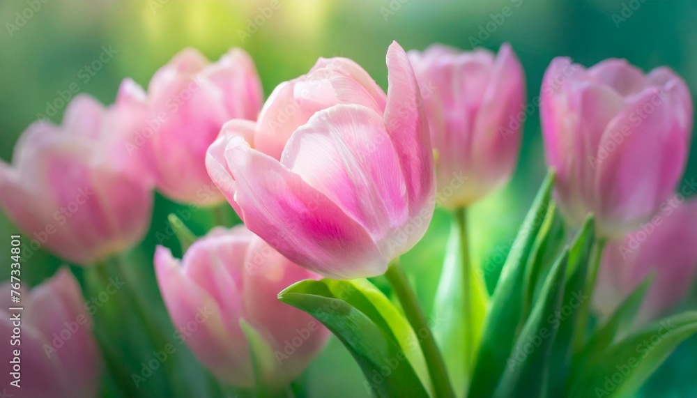 pink tulips in the garden