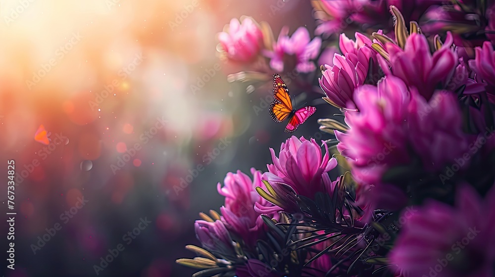 flowers in the garden. purple flowers. Generative AI flowers in the garden. purple flowers. Generative AI