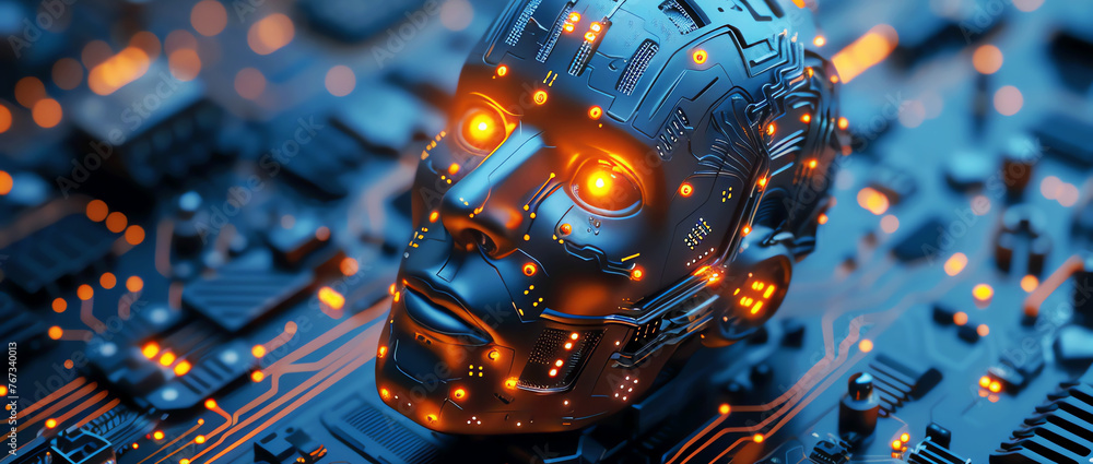 Fototapeta premium artificial intelligence concept, AI generated