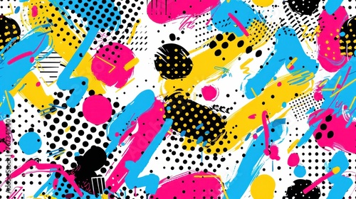 A fun and playful color splash abstract cartoon background