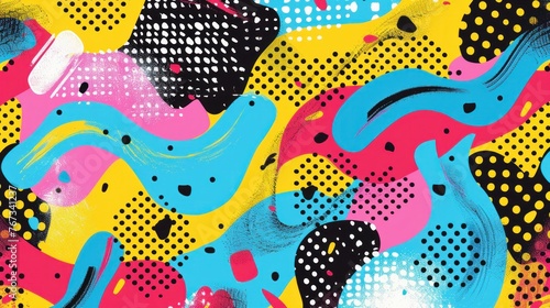 An eye-catching colorful background in pop art style