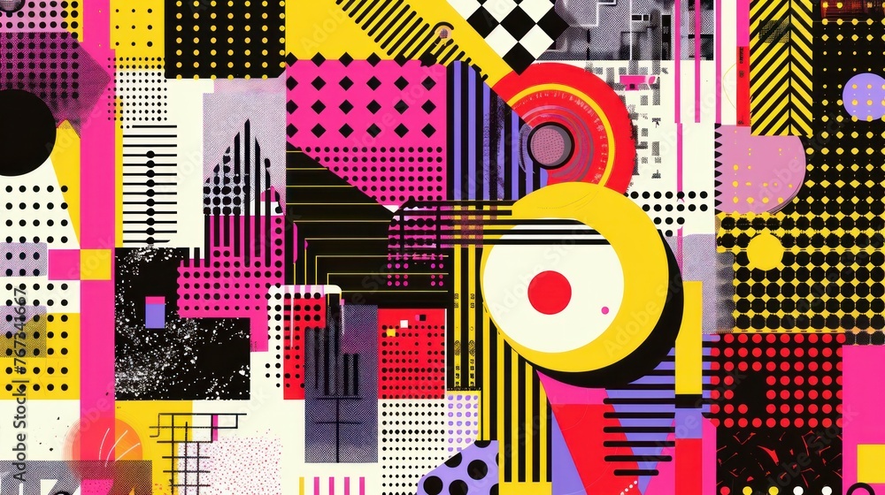 A dynamic and creative background featuring geometric shapes A dynamic and creative background featuring geometric shapes