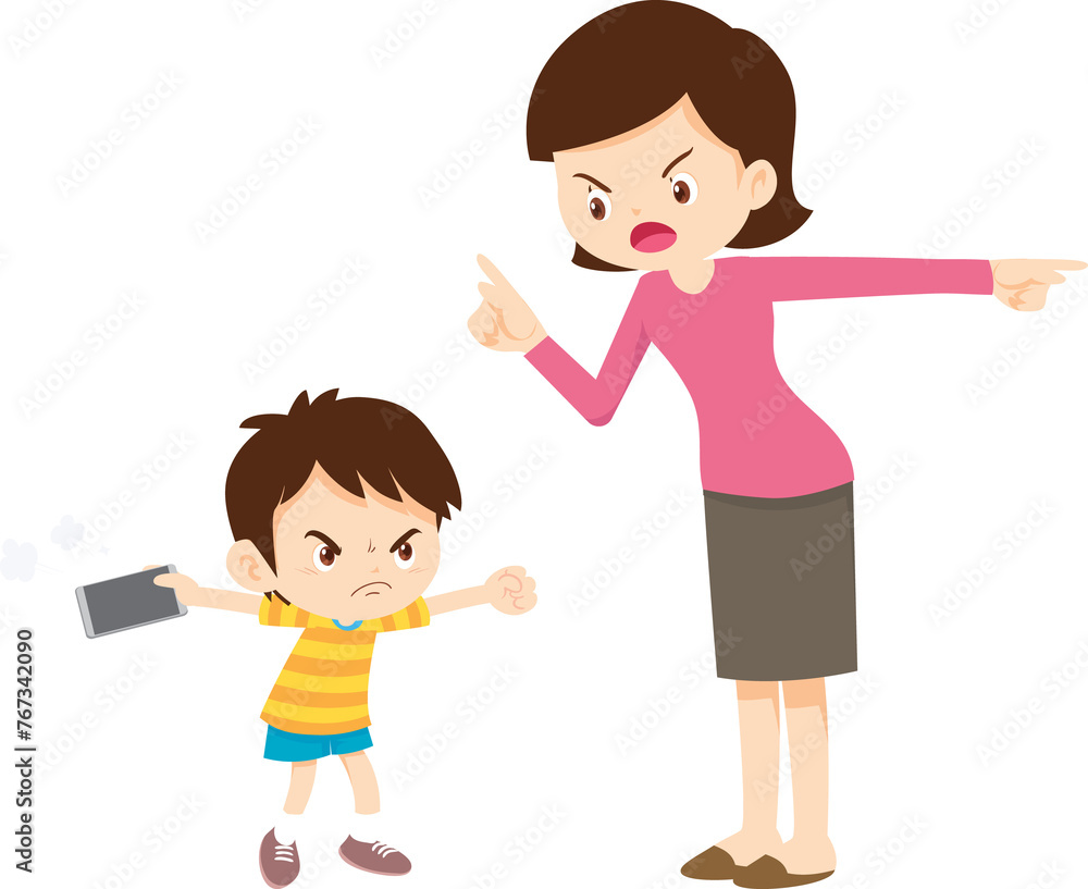 parent angry scold kid mobile phone addicted parent angry scold kid mobile phone addicted