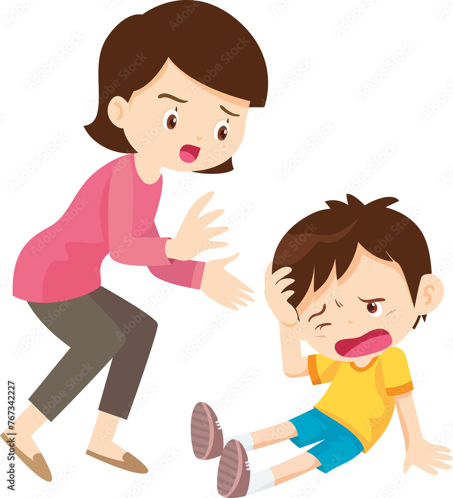 Comforting sad children with parent or teacher Comforting sad children with parent or teacher