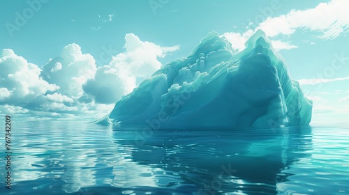 An evocative depiction of an iceberg