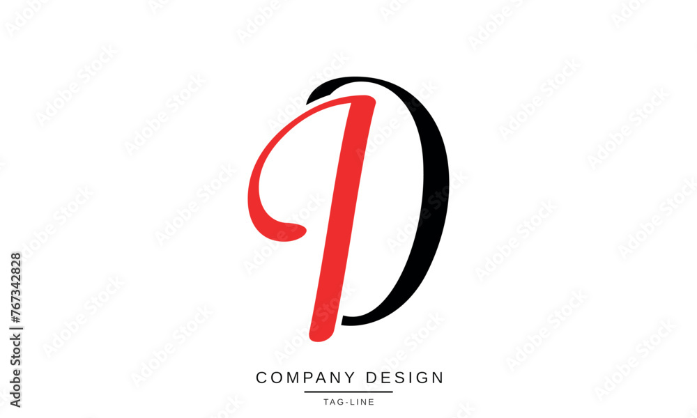 Obraz premium ID, DI Abstract Letters Logo Monogram design Font Icon