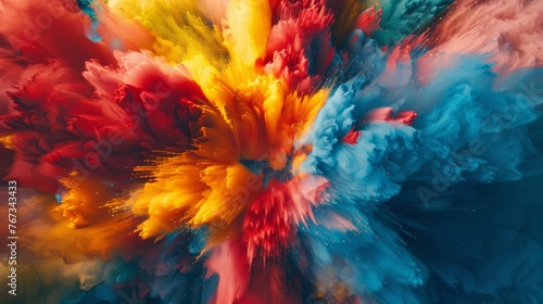 Capture a vibrant explosion of colors in an abstract background, perfect for dynamic advertising visuals. 