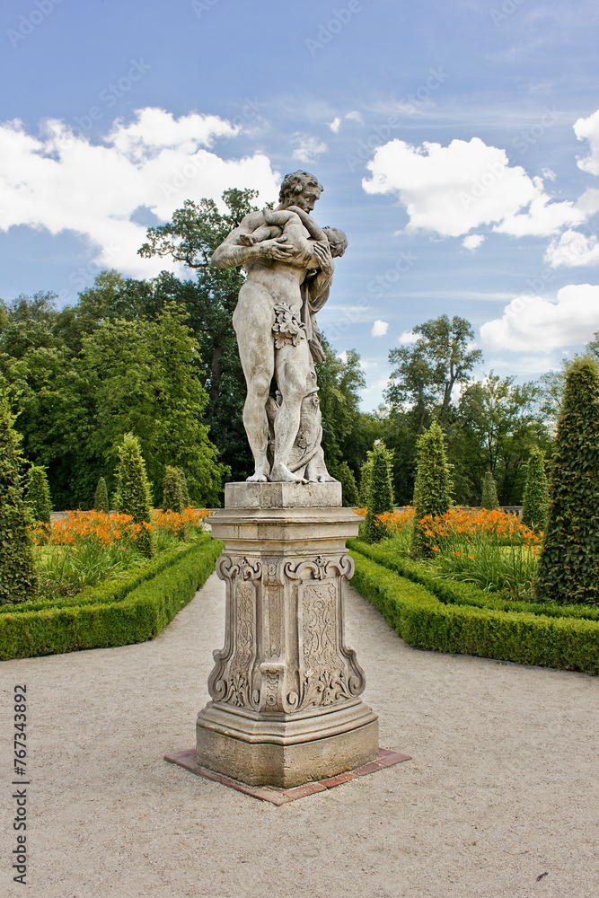 statue in the garden of Wilanow Palace  in Warsaw, Poland
