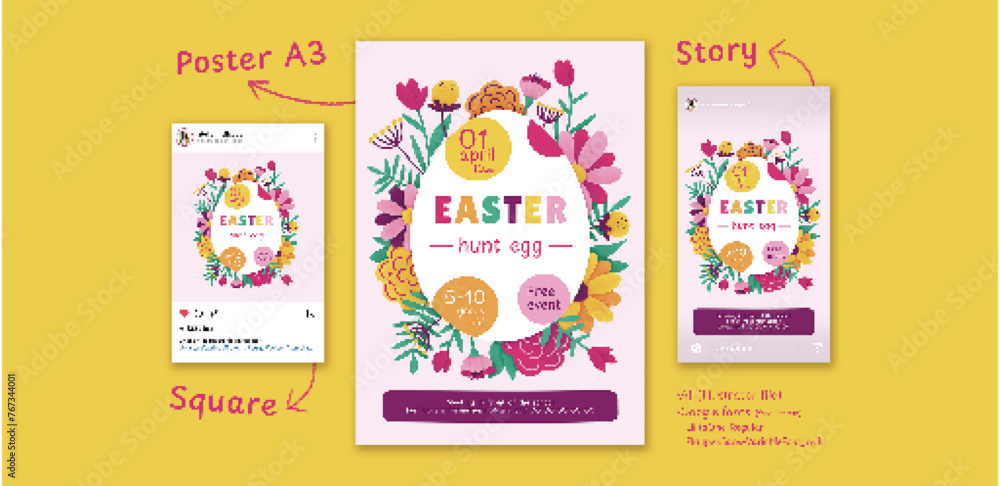 Easter Egg Hunt Poster - Spring Flowers
Promote your easter events, with this beautiful and colorful poster, flyer, card template. Let's spring flowers catch the eye of your prospect! Easter Egg Hunt Poster - Spring Flowers
Promote your easter events, with this beautiful and colorful poster, flyer, card template. Let's spring flowers catch the eye of your prospect!