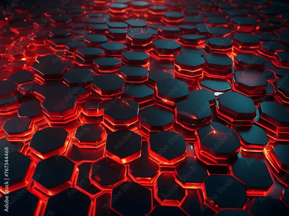 Hexagon with a red glowing light wallpaper background design. Hexagon with a red glowing light wallpaper background design.