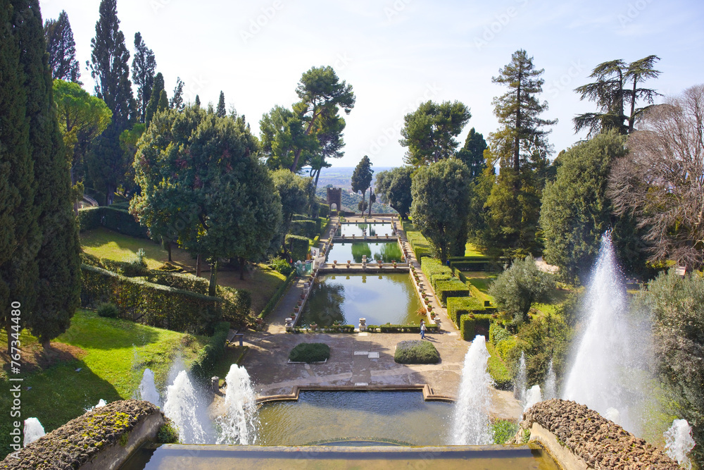 Park of Villa d'Este in Tivoli, Italy