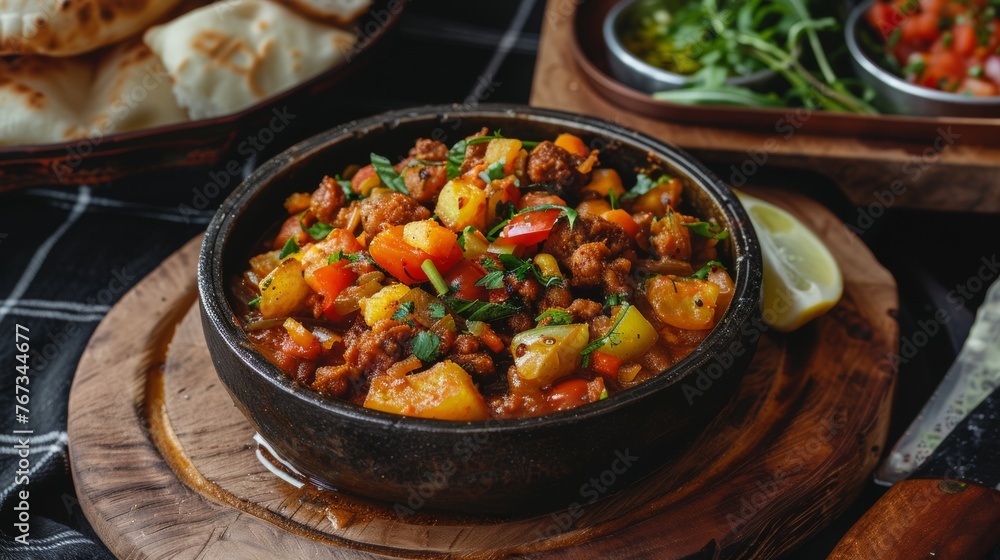 Tibs is an Ethiopian dish consisting of fried meat and vegetables Tibs is an Ethiopian dish consisting of fried meat and vegetables