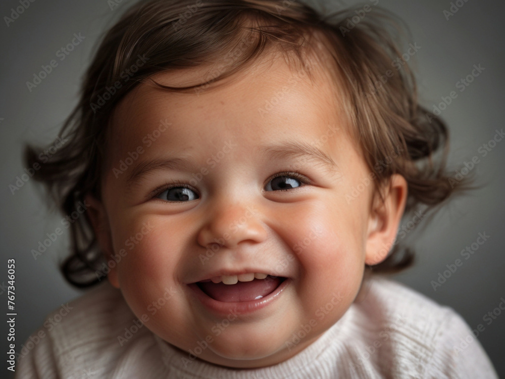 A jubilantly smiling toddler with chubby cheeks and sparkling eyes radiates joy and excitement. The innocence and happiness of childhood in exquisite detail. A jubilantly smiling toddler with chubby cheeks and sparkling eyes radiates joy and excitement. The innocence and happiness of childhood in exquisite detail.