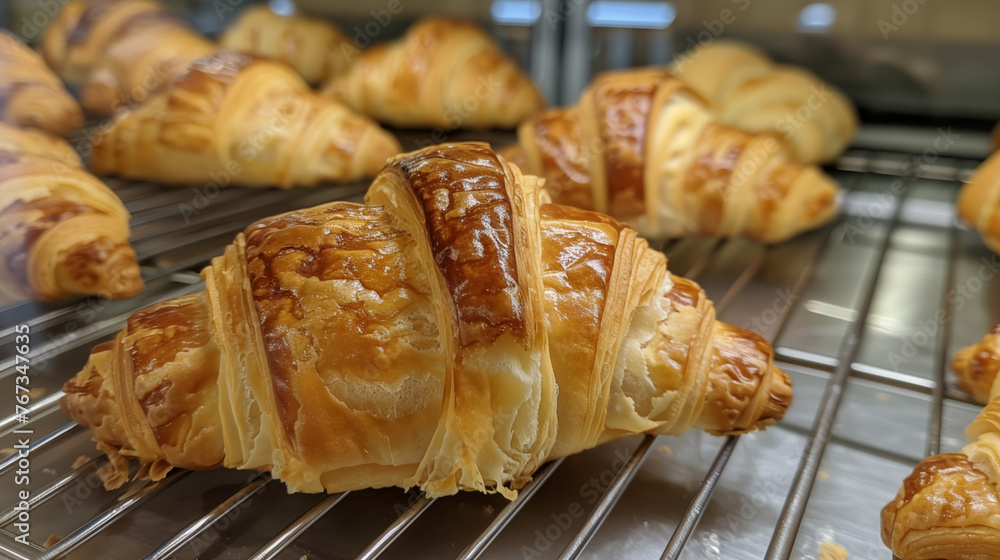close up of french croissants close up of french croissants