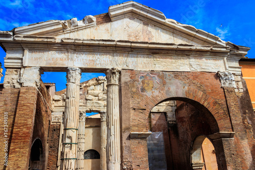 Portico of Octavia is an ancient structure in Rome, Italy photo