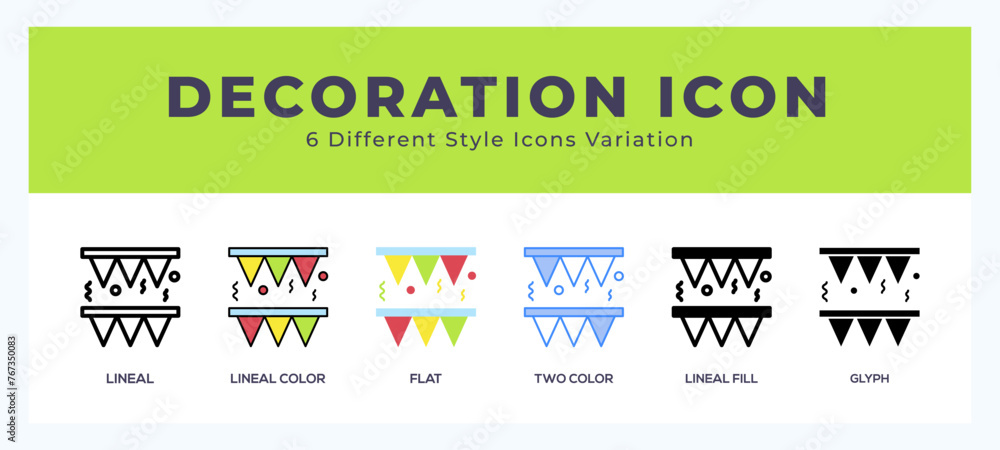 Decoration icon set pack vector illustration.