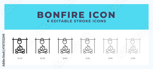Bonfire stroke icon for web. Mobile apps and ui.
