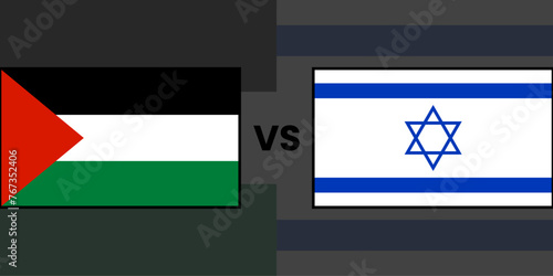 Palestine vs Israel conflict flag banner 