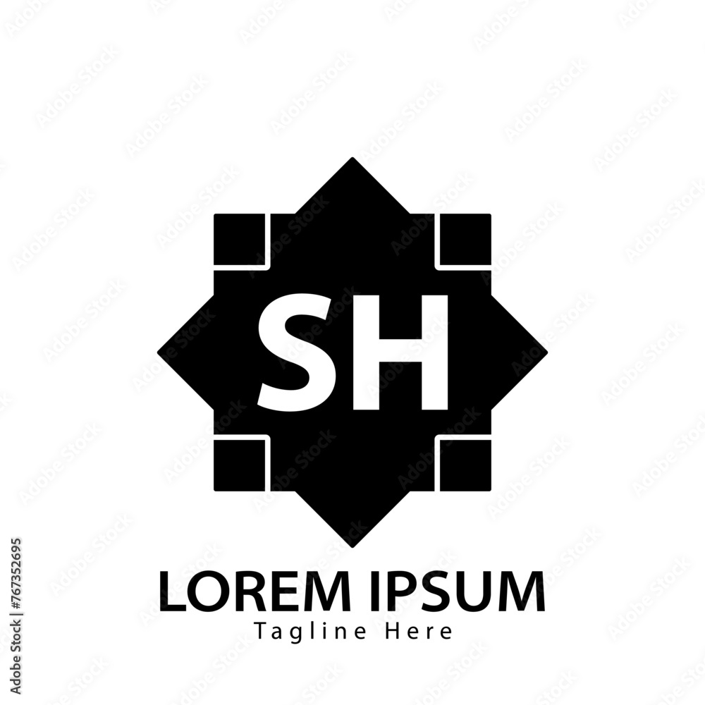 letter SH logo. SH. SH logo design vector illustration for creative company, business, industry