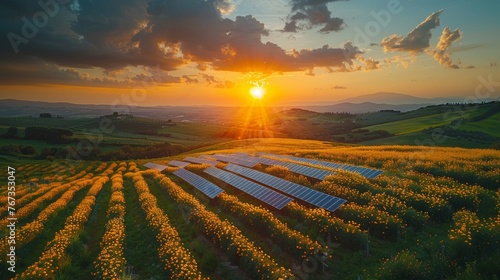 solar power plant on the fields of Europe, alternative energy
