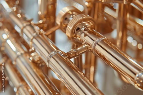 close up of a brass instrument  photo