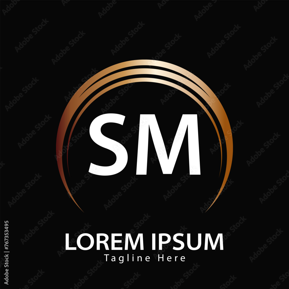 letter SM logo. SM. SM logo design vector illustration for creative company, business, industry