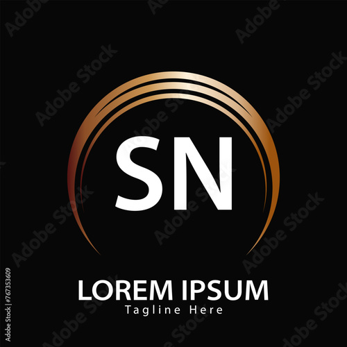letter SN logo. SN. SN logo design vector illustration for creative company, business, industry