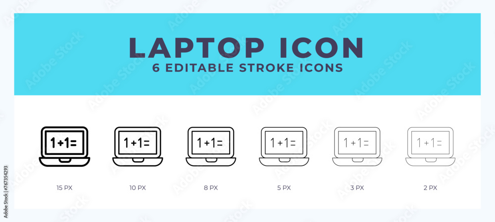 Laptop line icon with different stroke. Vector illustration. Laptop line icon with different stroke. Vector illustration.