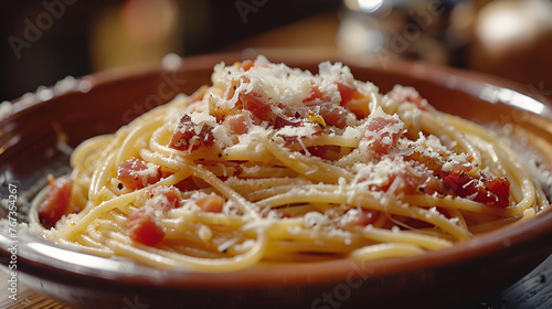 Spaghetti alla Amatriciana with Pancetta Bacon Tomato